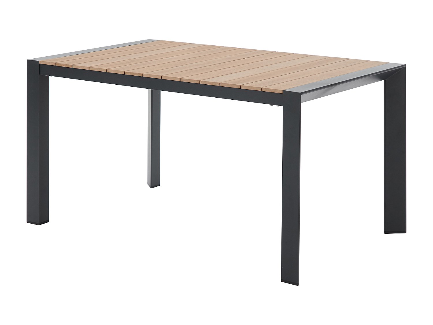 Stół ogrodowy aluminiowy dł.150 cm - Jasny naturalny i antracytowy - NYROS od MYLIA