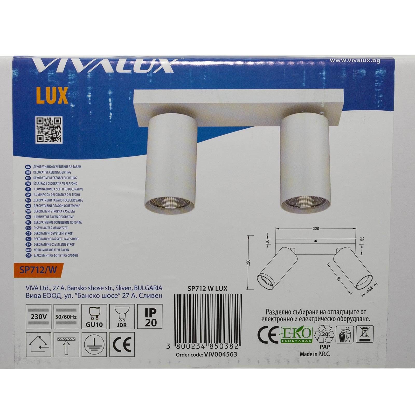 Plafonnier rectangulaire à LED 2 spots plafonniers réglables miroir mural magasin cuisine bureau 230V blanc - 8