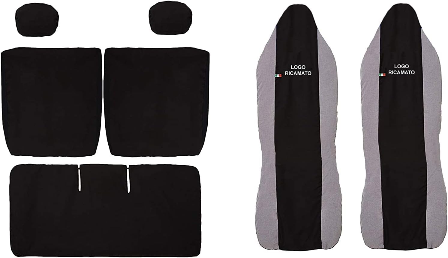 COPRISEDILI AUTO SEDILE COMPATIBILE CON 107 FODERE BICOLORE NERO/BLU ROYAL - Foto 3