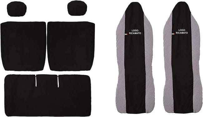 COPRISEDILI AUTO SEDILE COMPATIBILE CON 107 FODERE BICOLORE NERO/BLU ROYAL - Foto 3