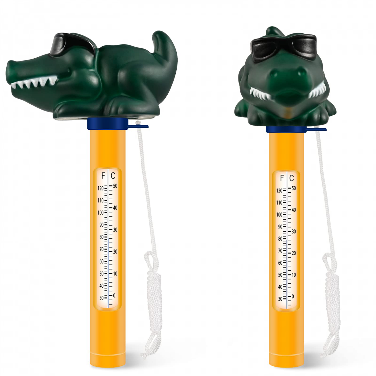 Thermomètre à eau flottant de dessin animé pour piscine, thermomètre flottant (crocodile) - 2