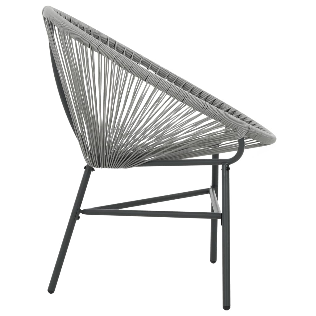 Chaise de jardin | Siège de Terrasse | Chaise d'extérieur sous forme de lune Résine tressée Gris CFW598869 - 3