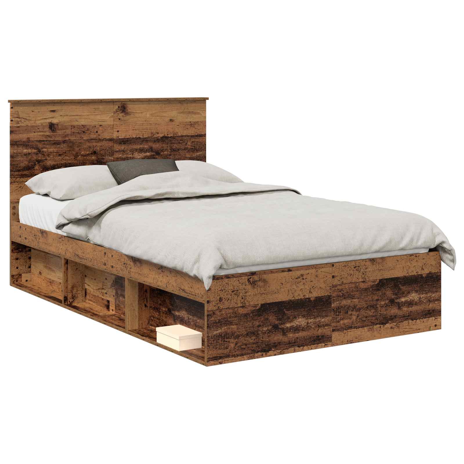 Cadre de lit bois ancien 120 x 190 cm bois de pin massif - 2