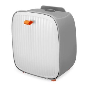 Mini Poubelle De Bureau Eidoct Avec Couvercle - 1,3L, Plastique ABS, Blanc - Inclut 3 Rouleaux De Sacs Poubelle