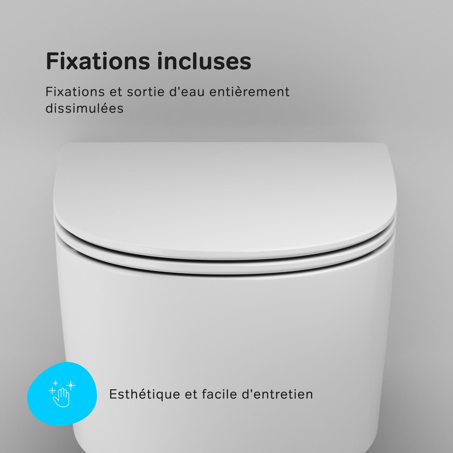 WC Suspendu en céramique sans bride Cuvette Toilette WC suspendu sans bord FlashClean abattant amovible frein de chute Softclosing Blanc AM.PM X-Joy S - 11