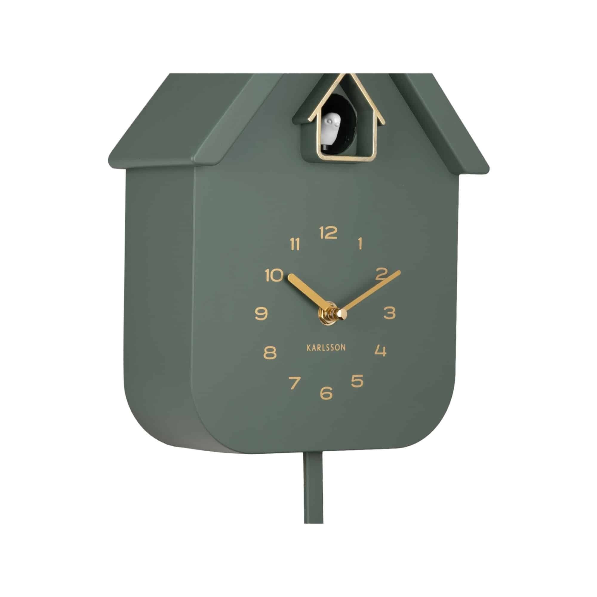Horloge Murale Solo Color Cuckoo - Vert jungle - 6x21,5x41cm - Karlsson - 4
