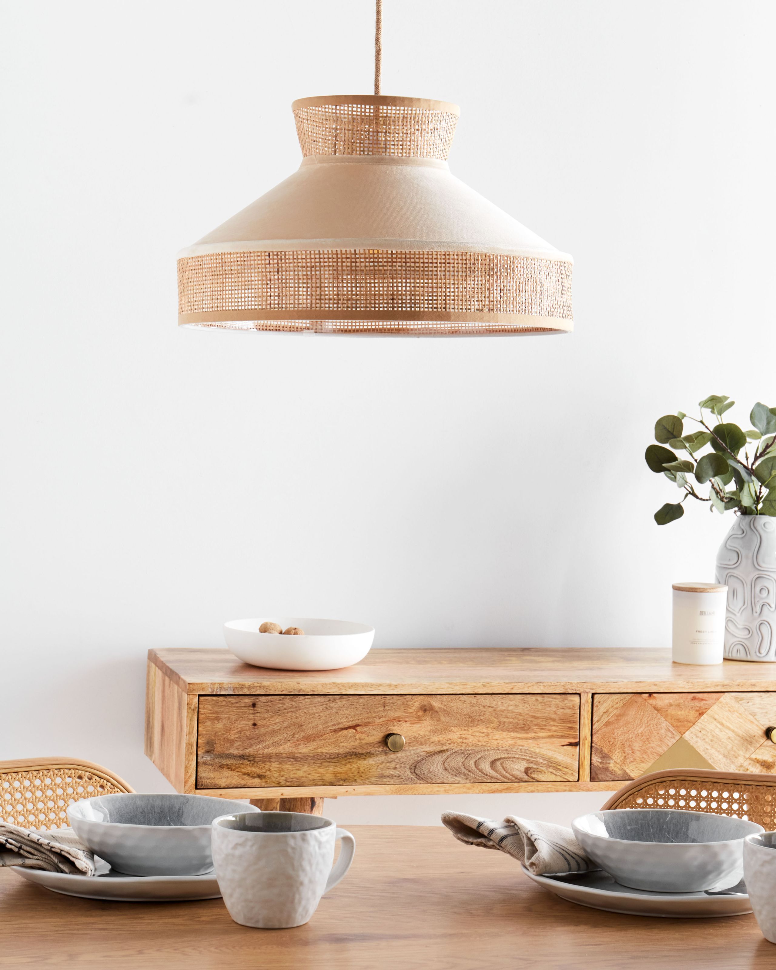 Lampe suspension BATALI Rotin Beige - 4