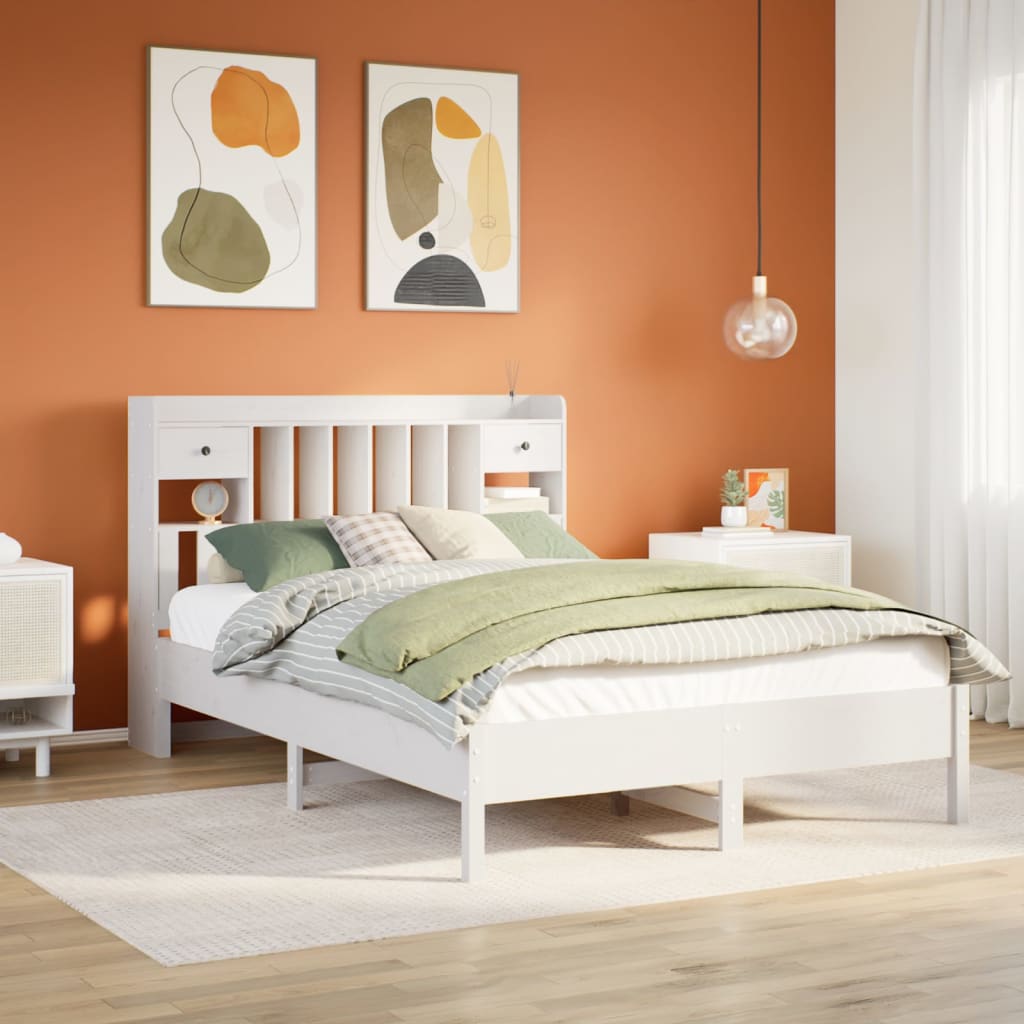 Łóżko Drewniane Rama Łóżka Sofa Biała Do Sypialni Pokoju 150x200 cm