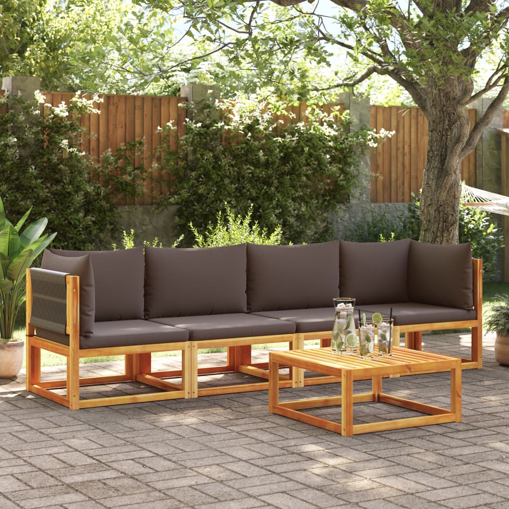 Salon de jardin 6 pcs avec coussins Crème Bois d'acacia solide vidaXL Salon de jardin 6 pcs avec coussins Crème Bois d'acacia solide vidaXL