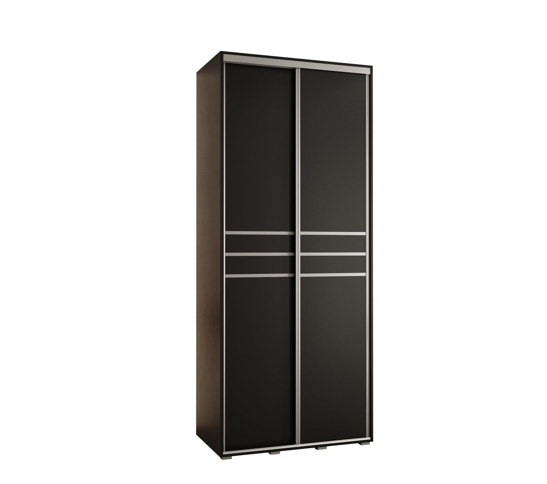 Szafa przesuwna wysoka Davos 10 100 x 45 x 235,2 cm czarny + czarny + u. srebrny - Abiks Meble