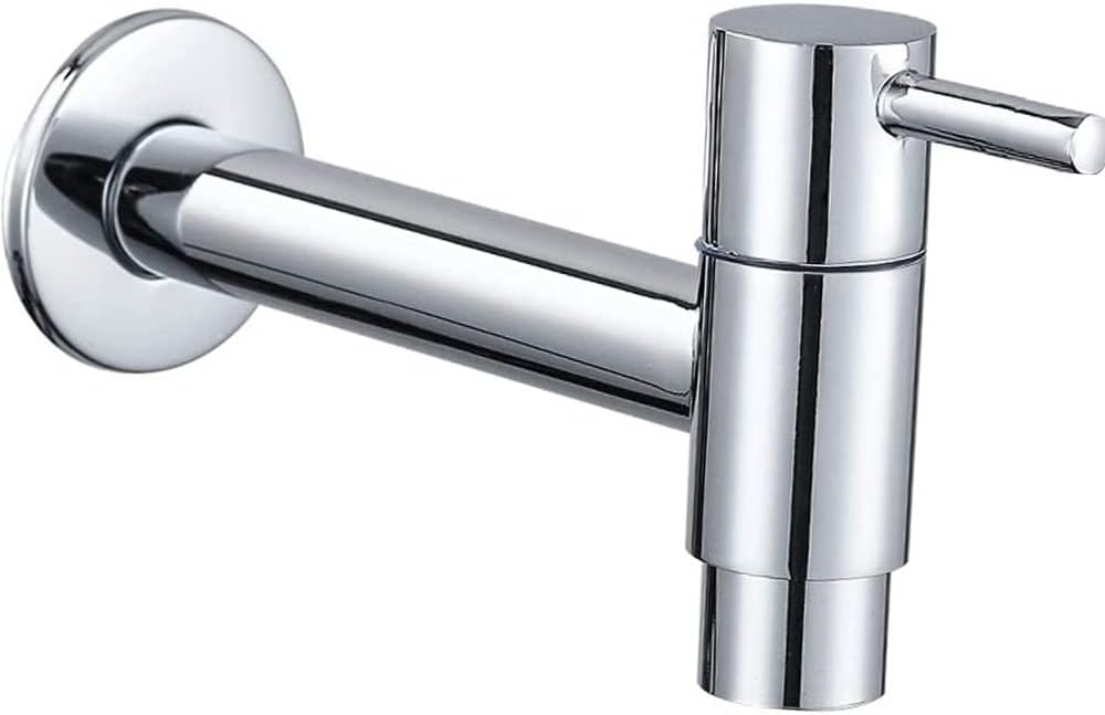 Srebrny kran basenowy z mopem, czarny kran ścienny, kran z zimną wodą, kran do łazienki, umywalki, balkonu, kuchni