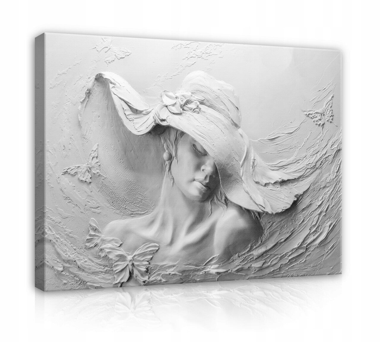 Tablou Canvas femeie palarie beton arta Tablou decorativ Living Bucatarie Tablouri de perete 120x80 cm