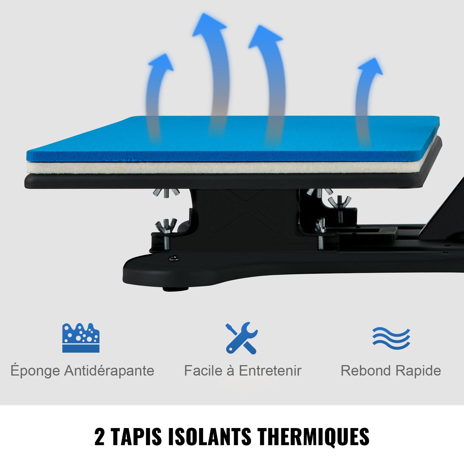 5 en 1 Presse à Chaud Machine VEVOR de Sublimation Textile 30x38 cm Machine d'Impression 1250 W Presse à Chaleur Polyvalente Pivotante 360° Transfert - 9