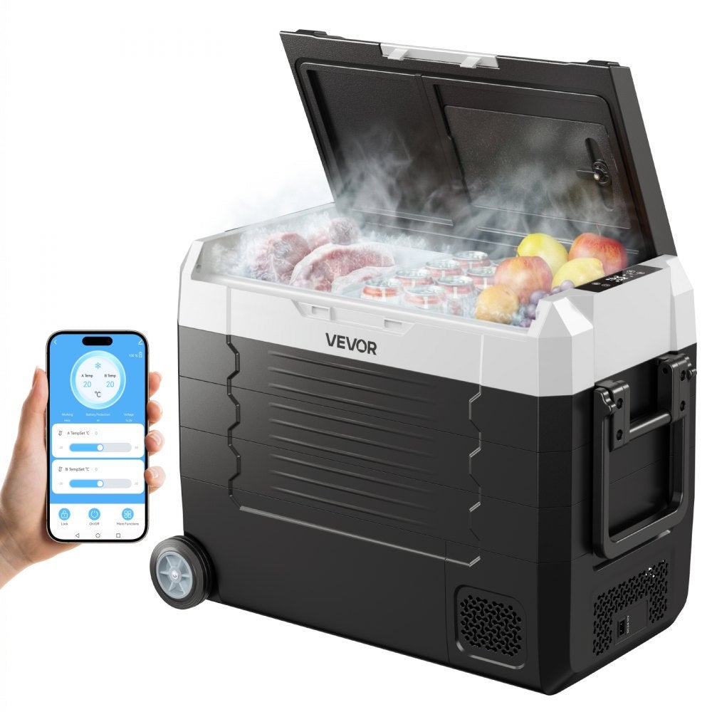 Essenza Nevera Portátil Con Compresor Y Control Por Aplicación, Doble Zona, 45L, De -20°C A 20°C, Para Viajes, Camping Y Barcos Negra , Leroy Merlin