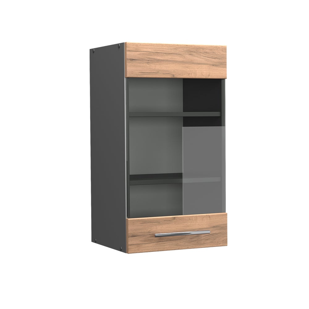Élément Haut Meuble Cuisine Fame-Line - 60 Cm, Chêne Anthracite Or, Vicco, Neuf