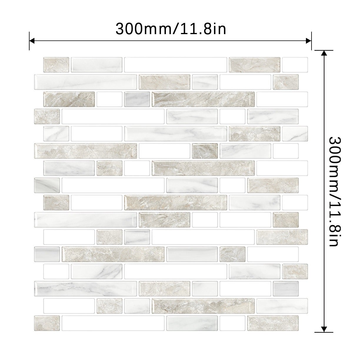 10 pièces Stickers muraux 3D effet marbre 30x30 cm – Autocollants étanches cuisine salle de bain, relief PU - 6