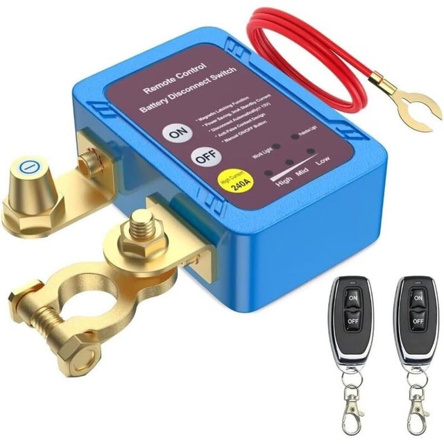 Coupe circuit batterie 12V – Interrupteur arrêt auto 240A – Protection décharge – Télécommande incluse – Compatible voiture, bateau, ATV
