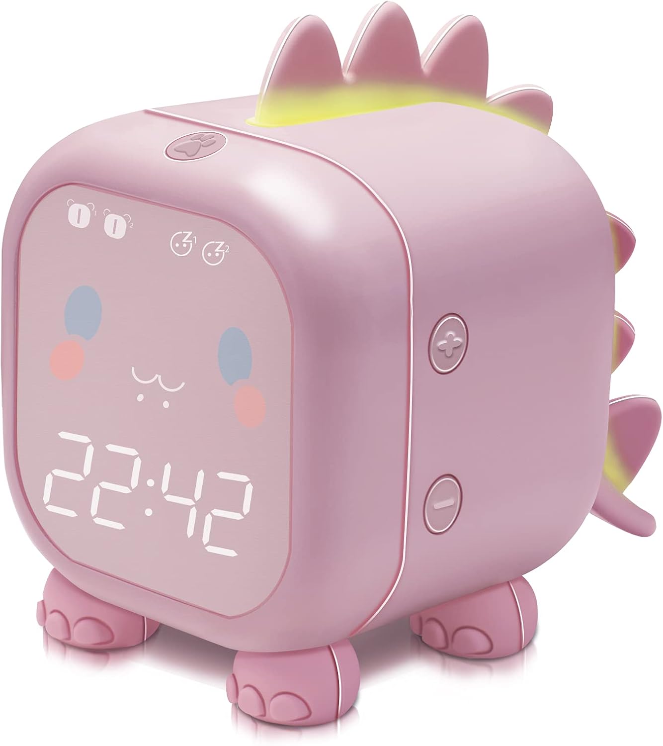 HERMIC Sveglia Digitale da Comodino per Bambini con Luce Notturna a 10 Colori, Modalità Giorno e Notte, 12 Melodie, Doppia Sveglia, Timer, Luminosità e Volume Regolabili, Alimentazione a Rete