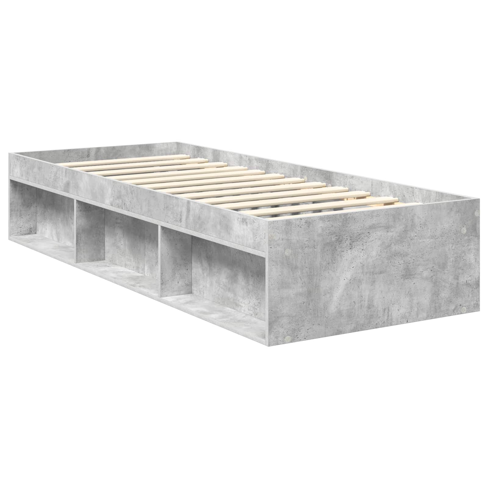 Cadre de lit avec tête de lit gris béton 75 x 190 cm pin massif - 5