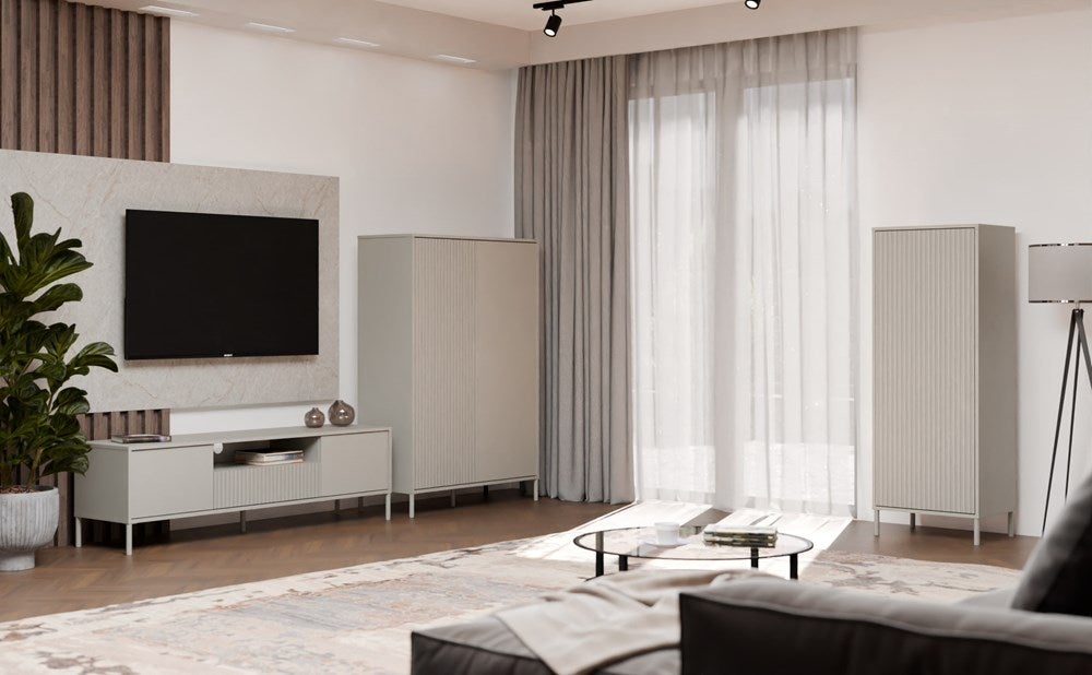 Bibliothèque pour Séjour en MDF Beige H. 147.5 x l. 40 x P. 53.5 cm - 8