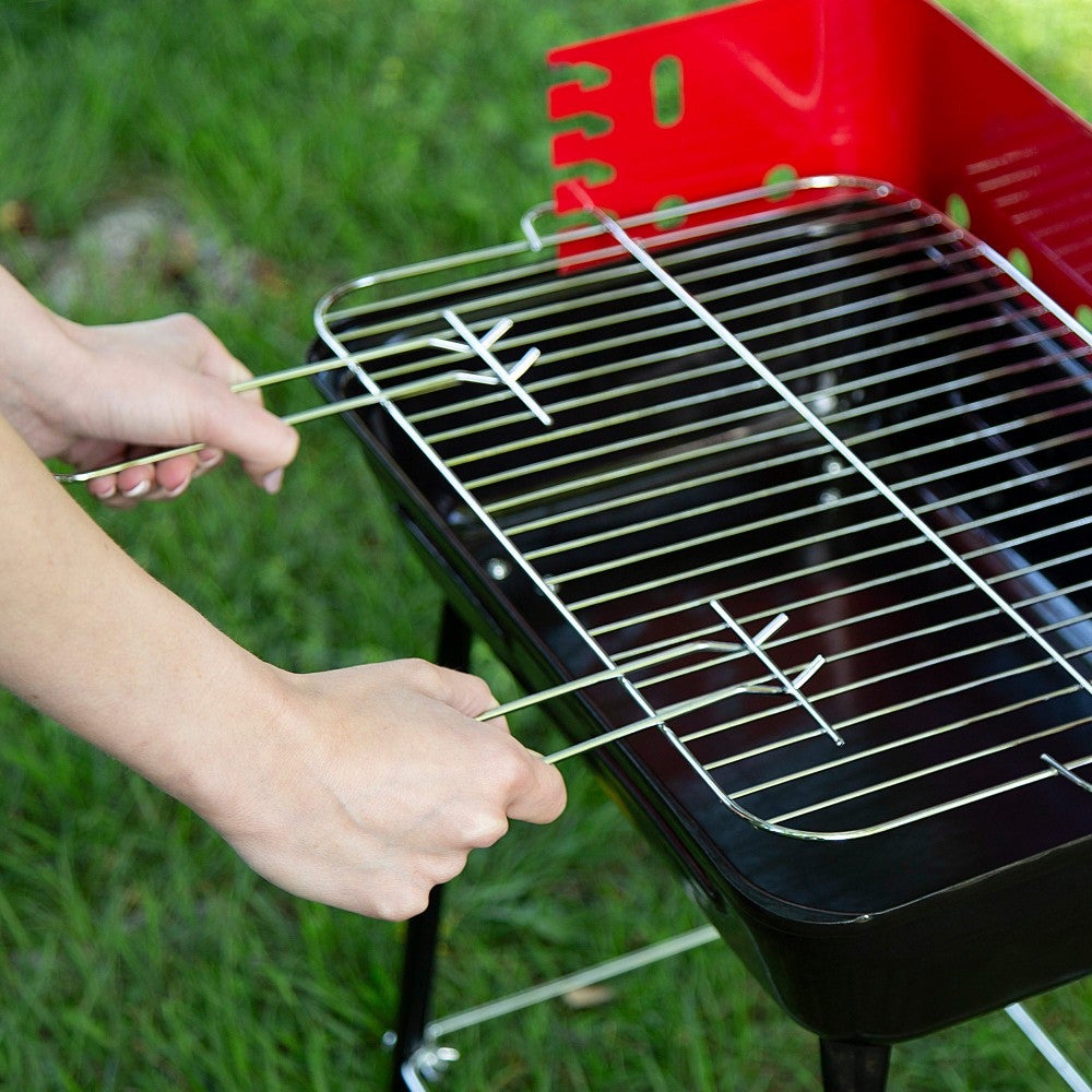 Aktive Barbacoa portátil carbón pequeña regulable en altura c/cortavientos - 5