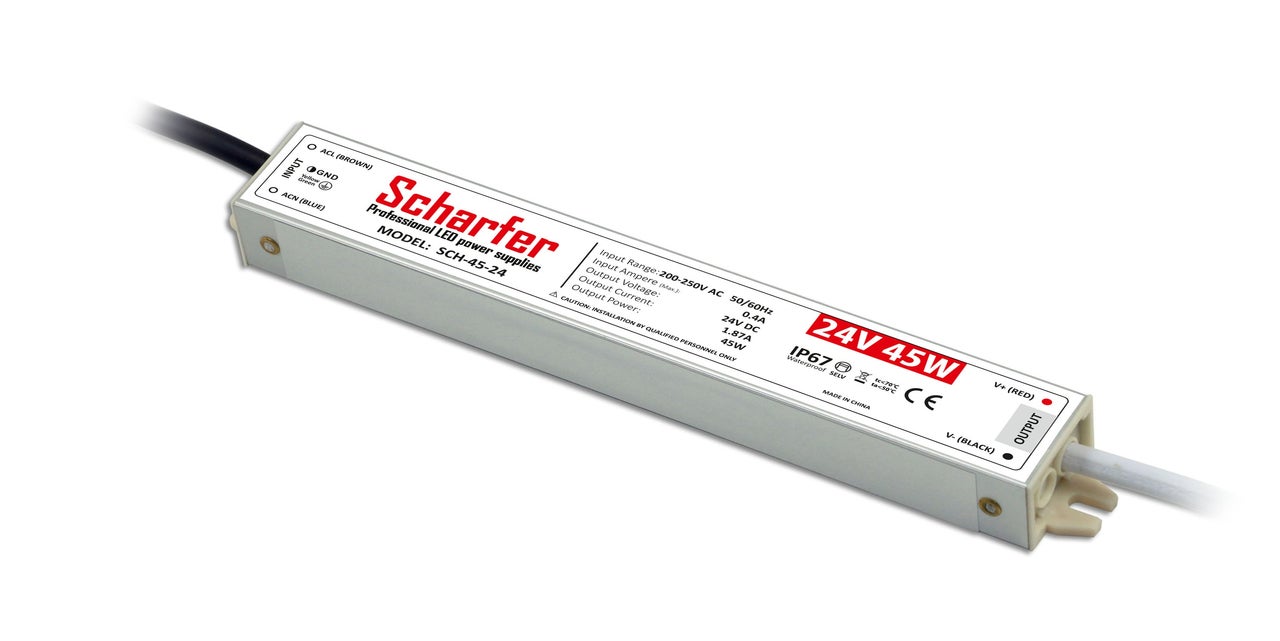 Zasilacz hermetyczny 45W 24V IP67 1.875A uniwersalny SCH-45-12 SCHARFER