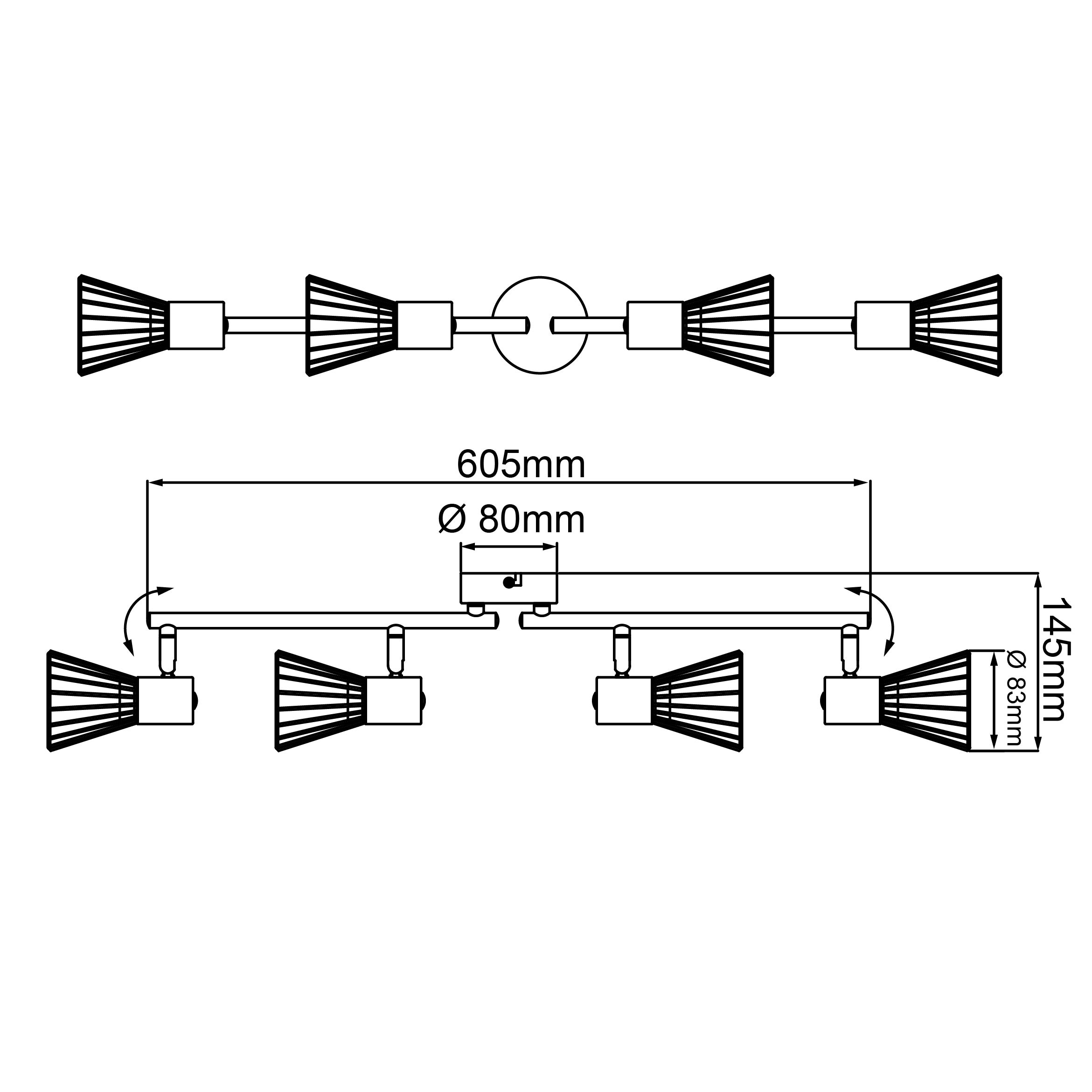 BRILLIANT Lampa wisząca LED Yelena czarny/brązowy | 1x LED zintegrowany, LED 44W zintegrowany, (4000lm, 3000K) - 5