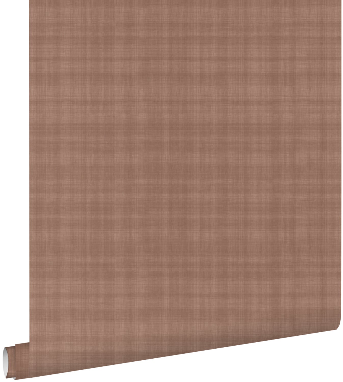 Papel pintado liso efecto lino rosa terracota - 0.53 x 10.05 m - estahome