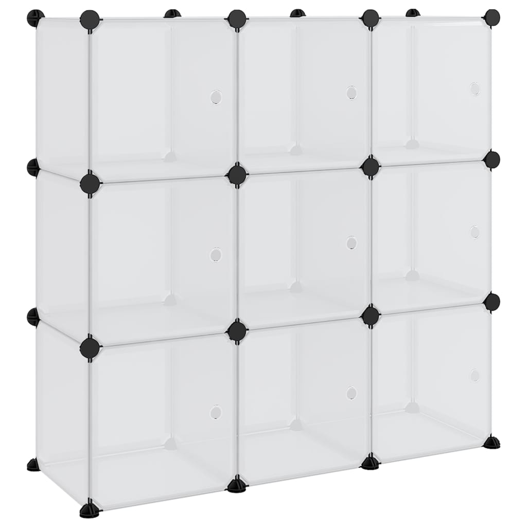 Maison Exclusive - Contenitore a Cubo con 9 Cubi e Ante Trasparente PP - 2