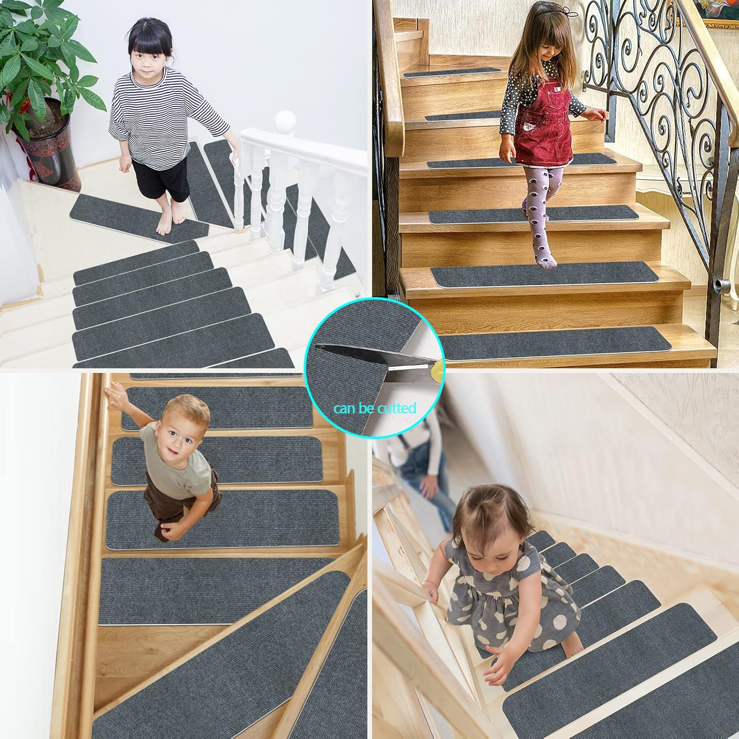 15 sztuk kafelków na schody, kafelków na schody wewnętrzne, kafelków antypoślizgowych na schody, odpowiednich dla seniorów i dzieci, 22×70 cm - 7