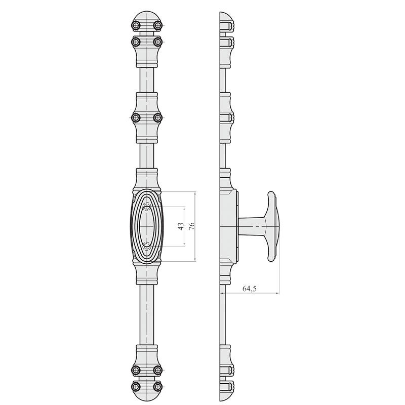 Fausse crémone à bouton pour menuiseries pvc - Finition : Blanc RAL9016 - MAP - 2