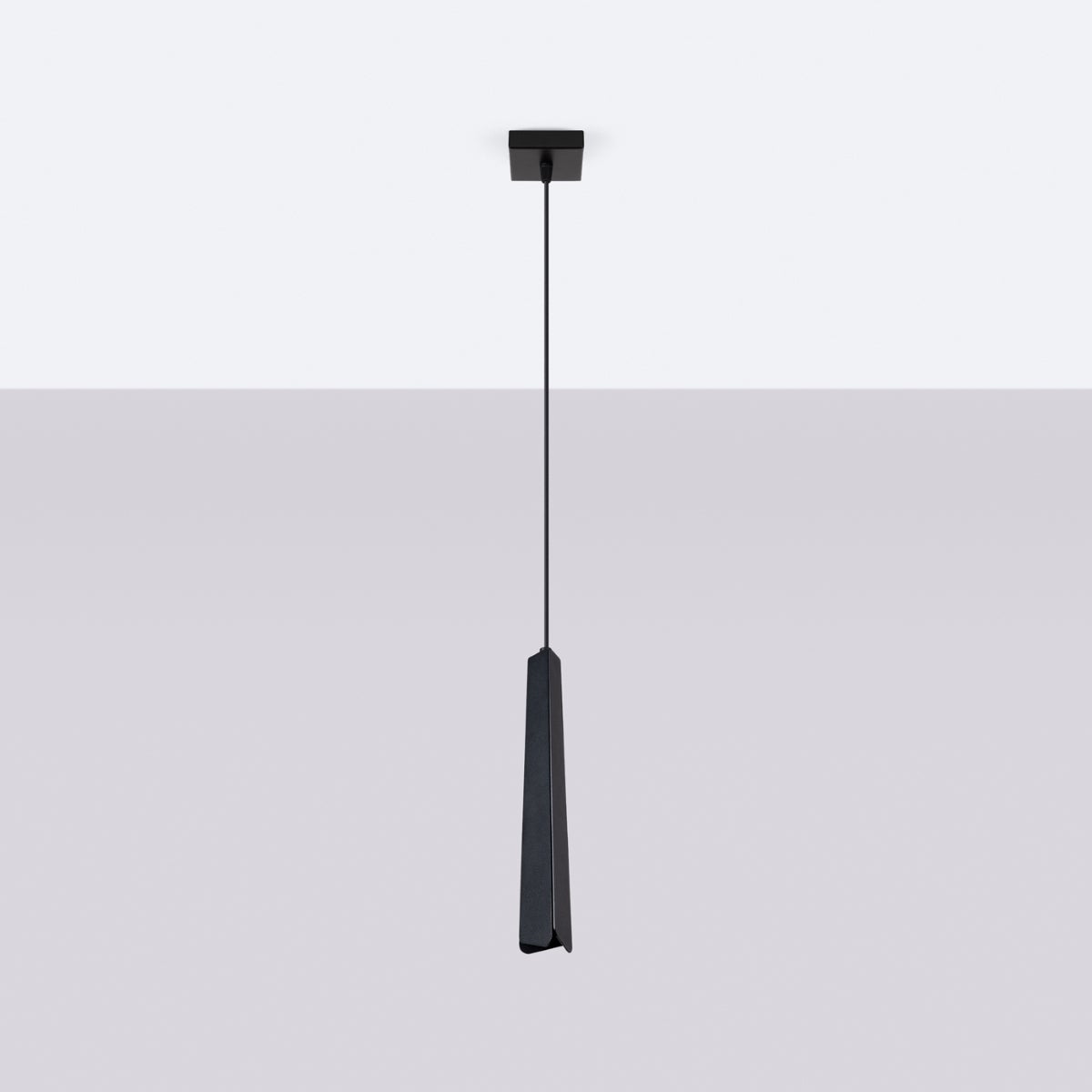 Lampa wisząca ASTEL 1 czarna LED 4000K - 8x8x120cm Sollux