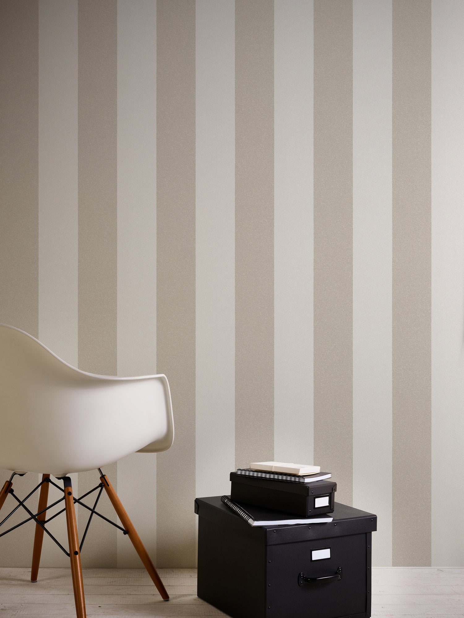 Papier peint rayé beige chambre adulte Tapisserie à rayures beige & blanc idéale salon Papier peint intissé vinyle couloir - 4