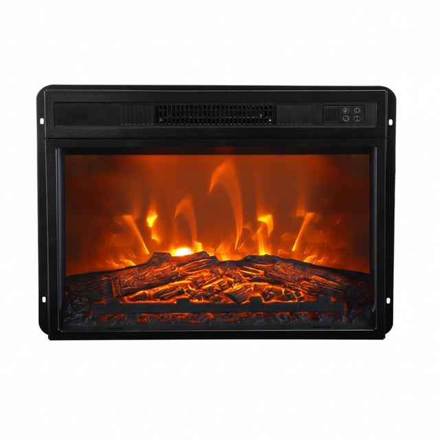 Parrot Uncle Insertable Eléctrico 23 Pulgadas para Chimenea, Efecto Llama y Leña Realista, Calefacción 1818W, Control Remoto, Temporizador