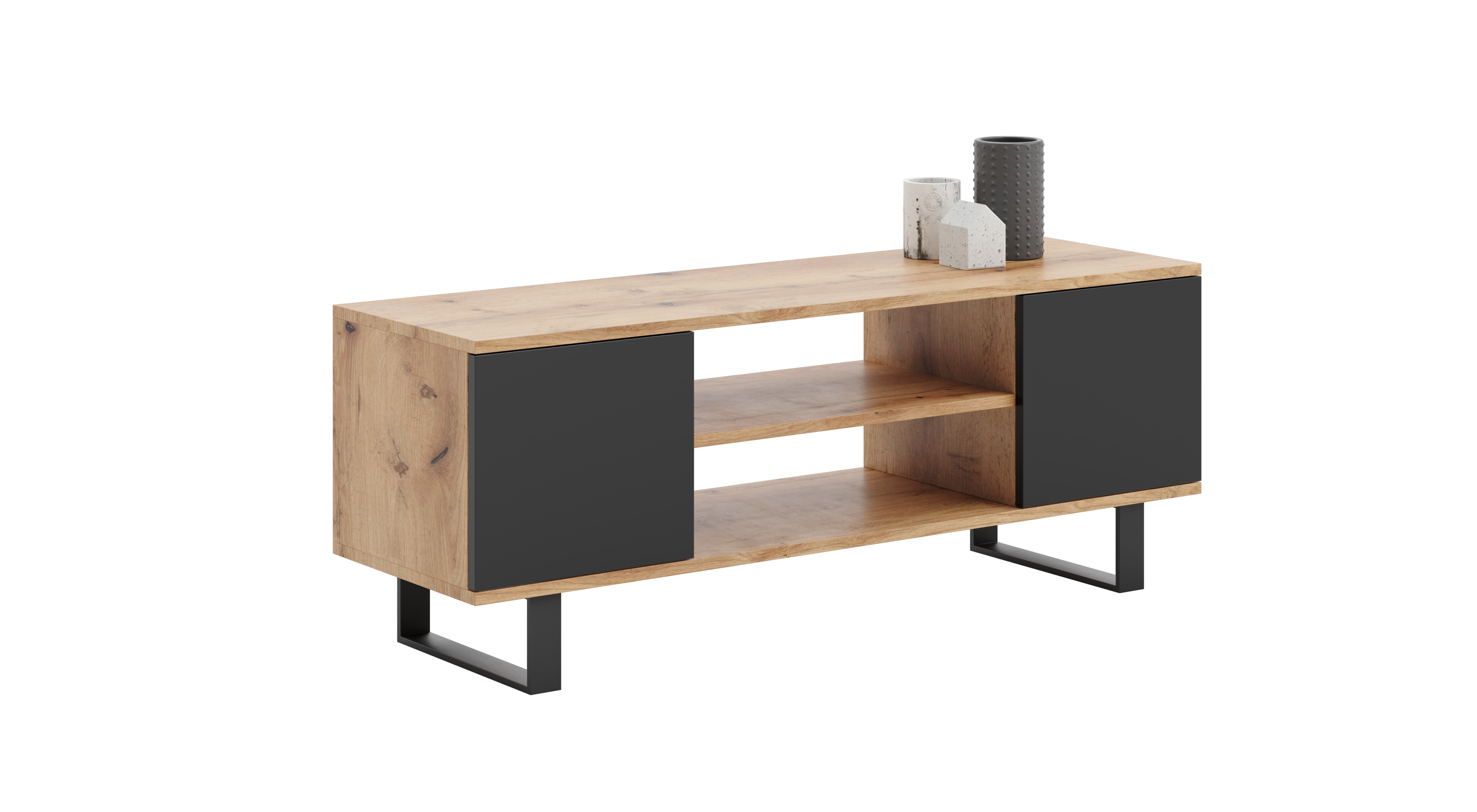 Loft Fiorino, Fioriera In Metallo E MDF Nero, Design Minimal Con Gambe, Perfetta Per Interni Moderni (22x42x80 Cm)