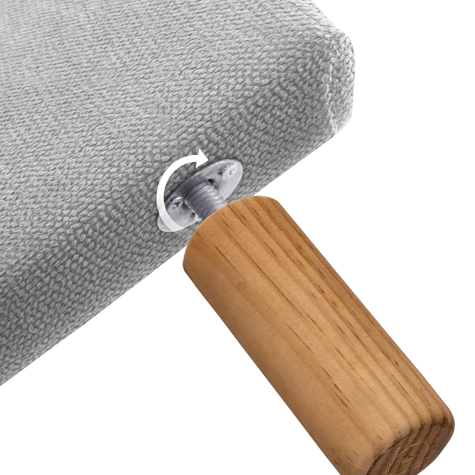 DHOME Cabecero Capitoné hasta el Suelo Cabezal 8cm tapizado Tela ACUALINE para Cama Dormitorio (150cm, Gris) - 6