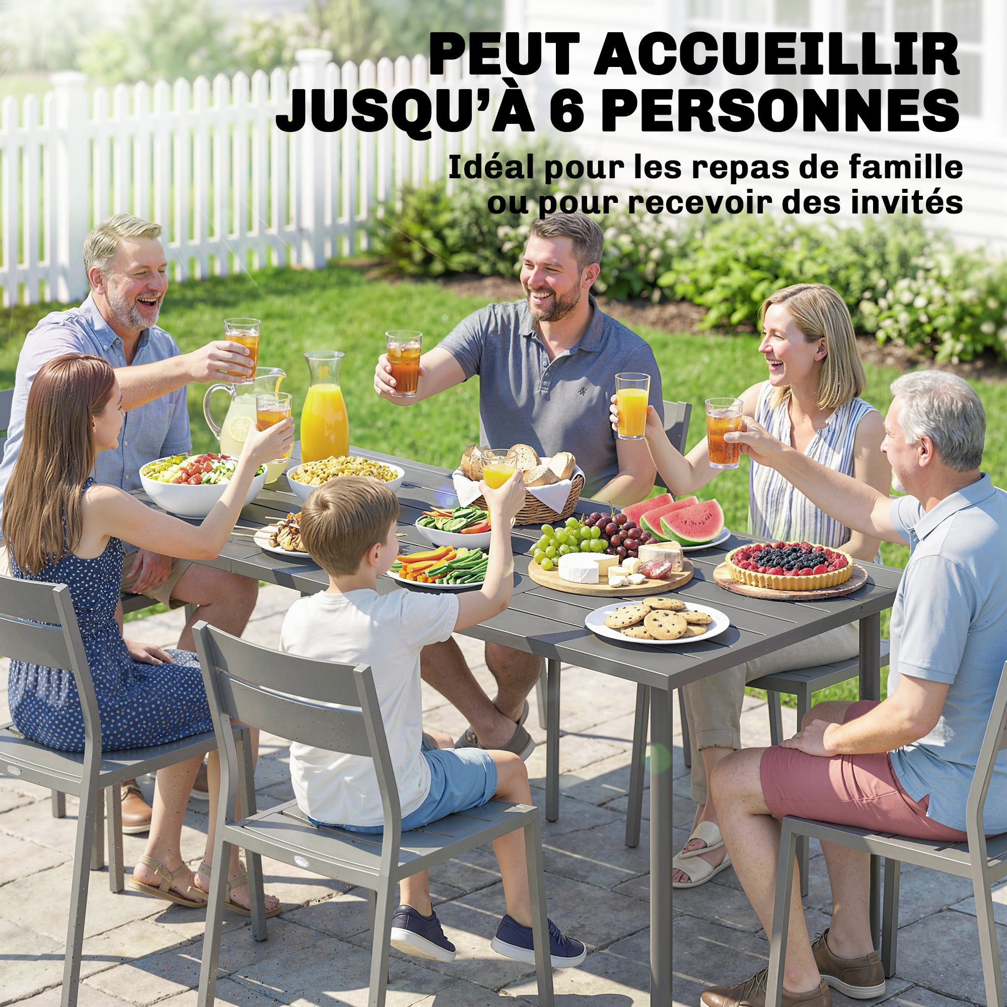 Table de jardin Acier Outsunny - 4