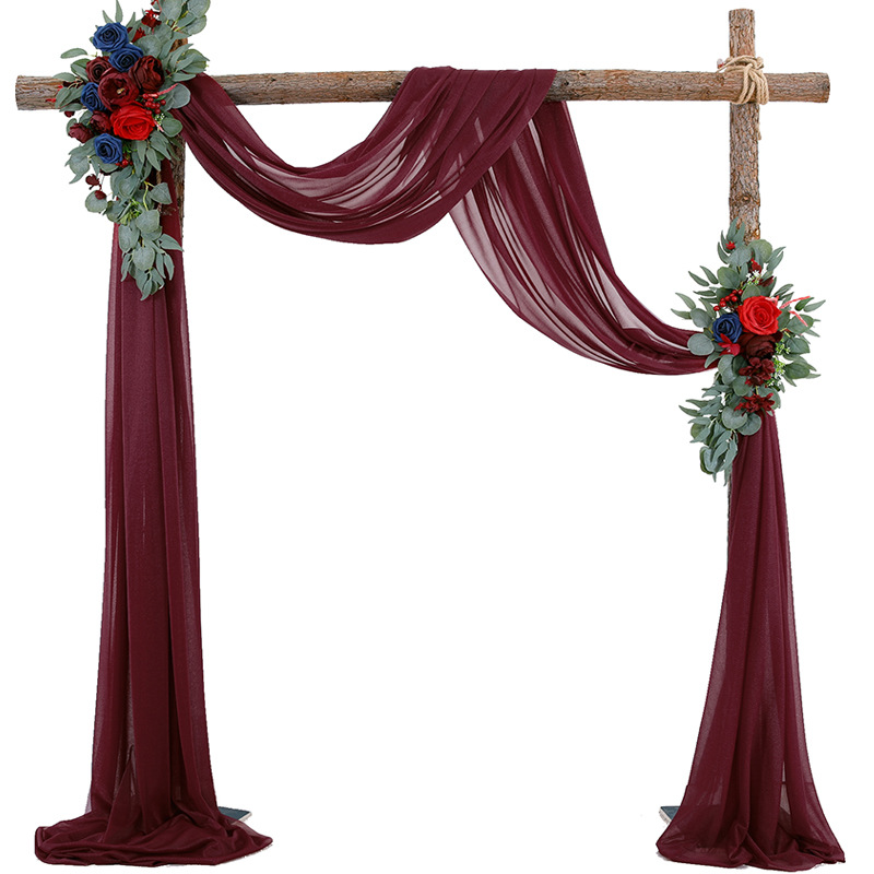 Cortina de arco de boda, cortinas de gasa de 20 pies para ceremonia al aire libre, decoración de techo de boda