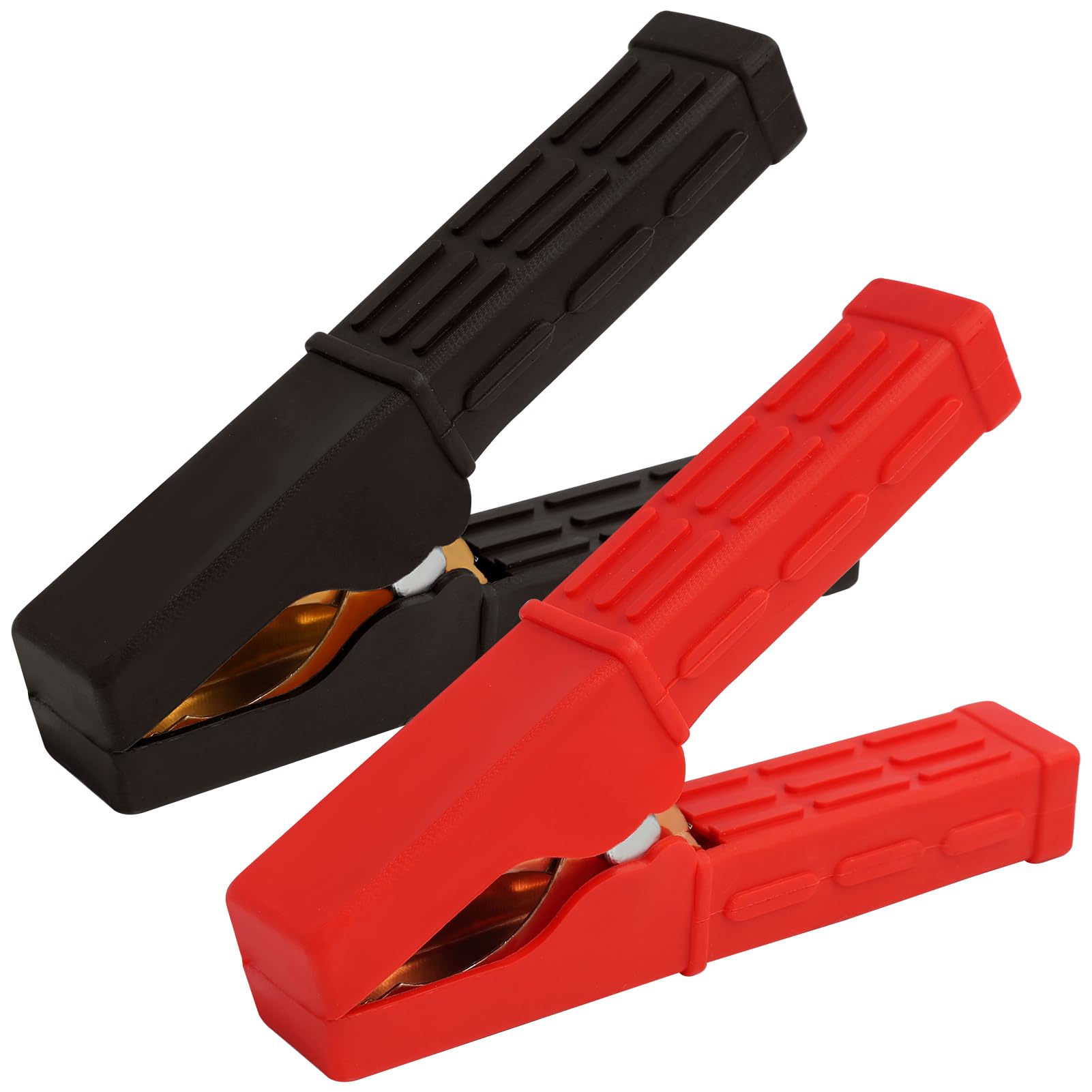 2 Pinces Crocodile Noires Pour Batterie Voiture - Test Et Connexion électrique - Neuf Sous Emballage