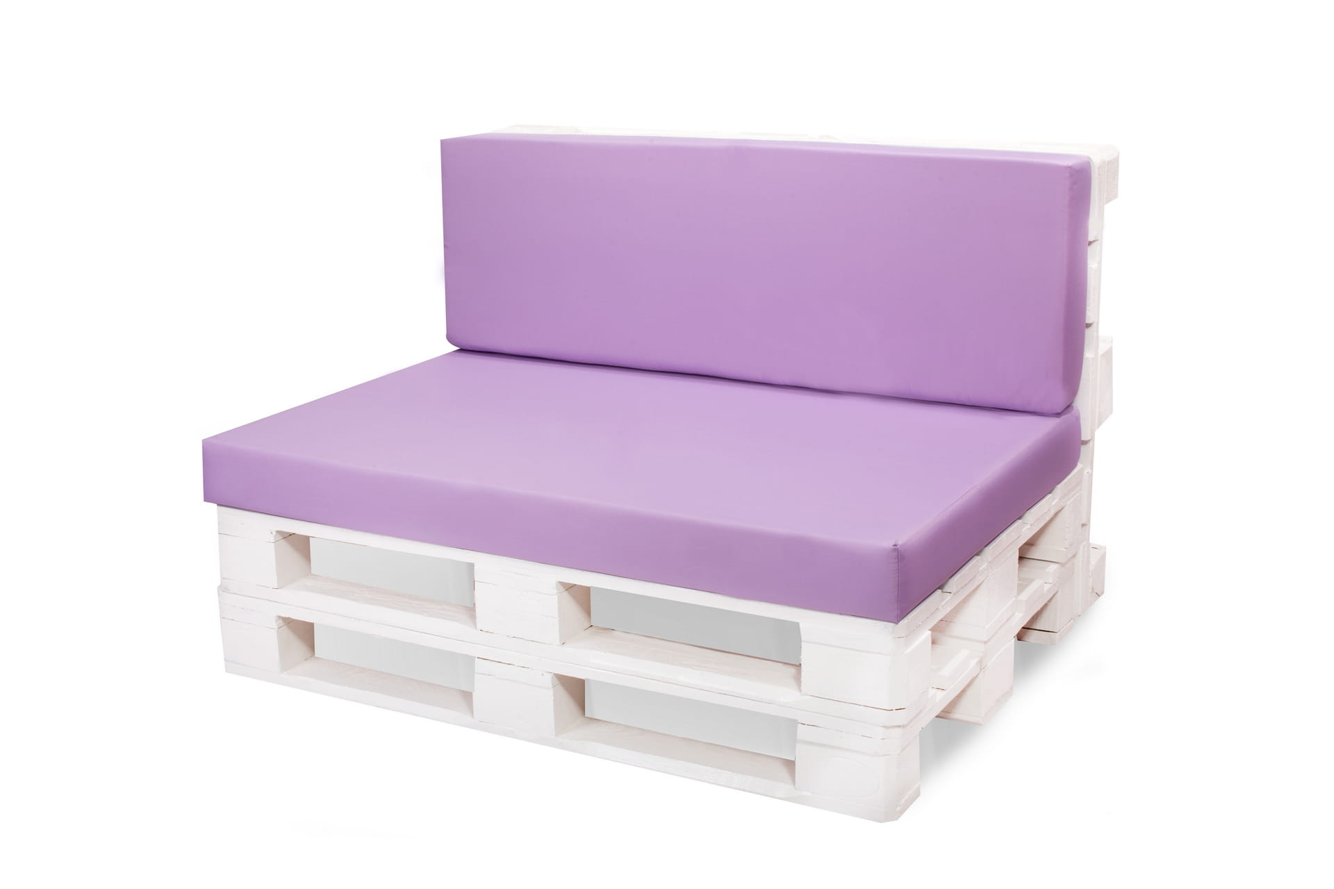 Conjunto de cojines para palets 120x50 asiento y respaldo 120x40cm violeta claro/ cojines planos/ cojines de jardin/ para interior y exterior