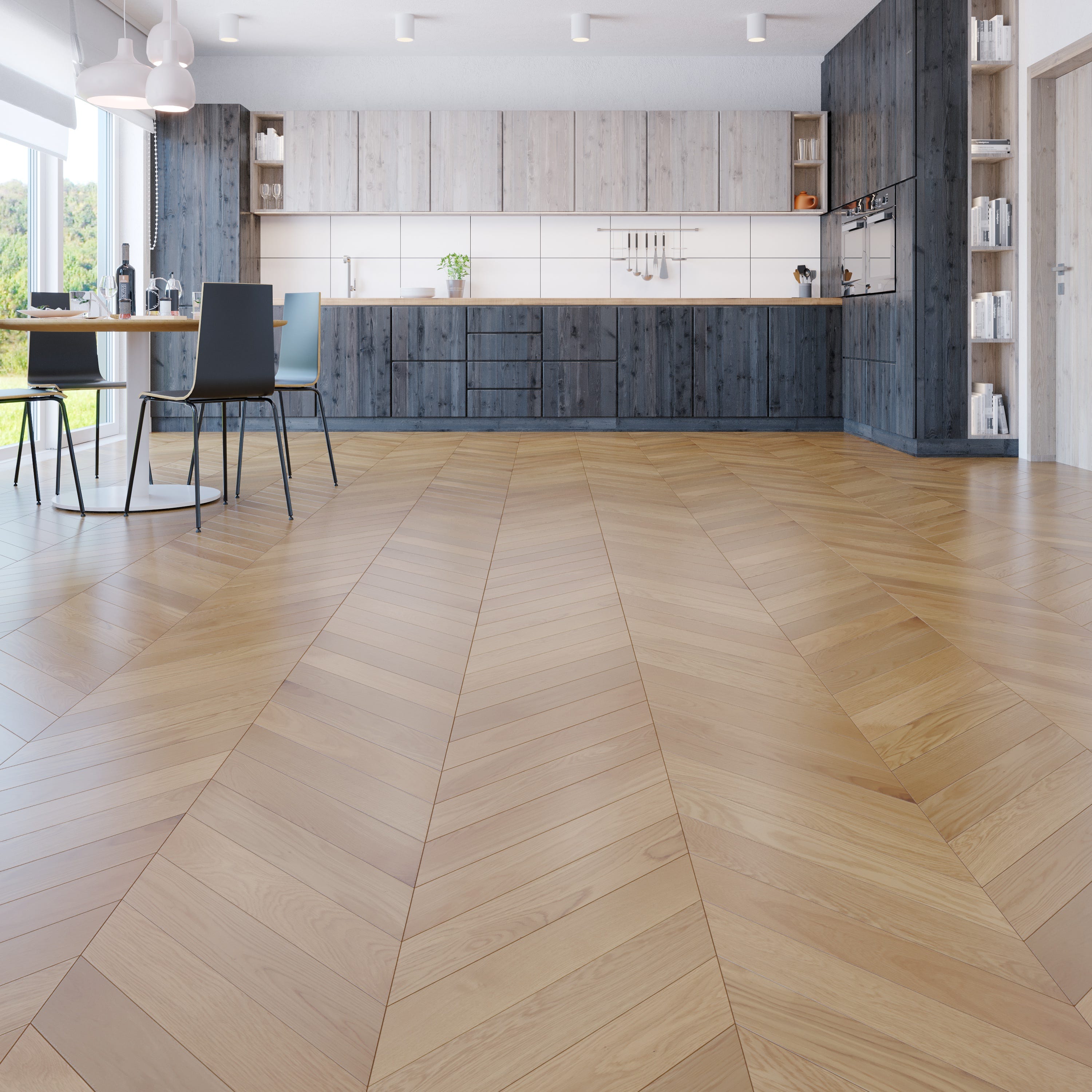 PARQUET POINT DE HONGRIE - EN CHENE MASSIF - EP.14MM - LARGEUR 75 ...