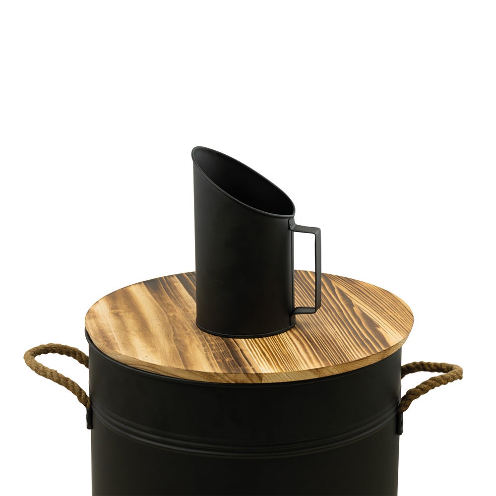 Pelle à granulés FACILITYS en métal noir Ø12 cm - Fond tamisé, prise en main facile, usage poêle à pellets - 4