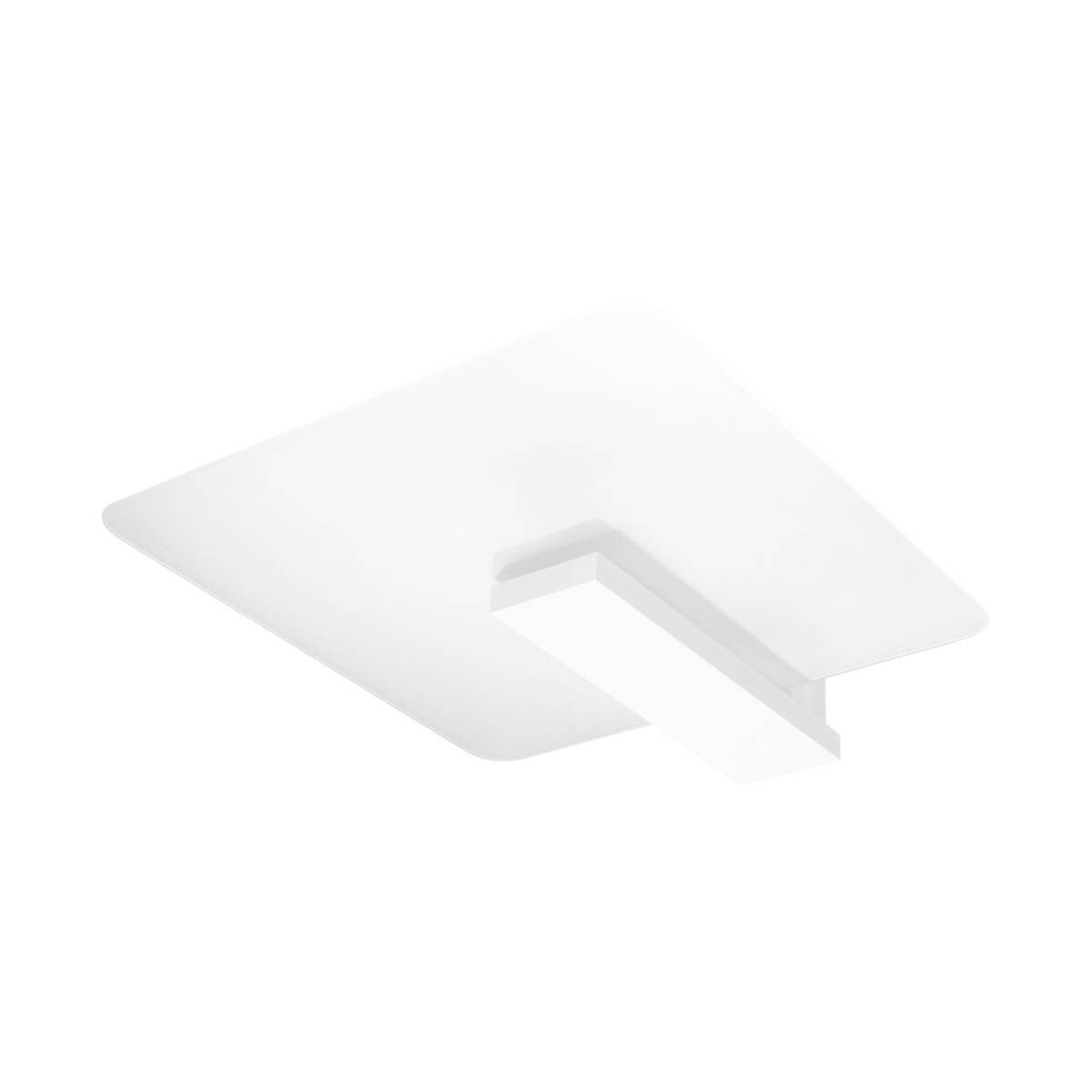 Plafon Lappo kwadratowy biały 2xE27x15W wym: 47,5 x 14 cm IP20 szkło Sollux Lighting