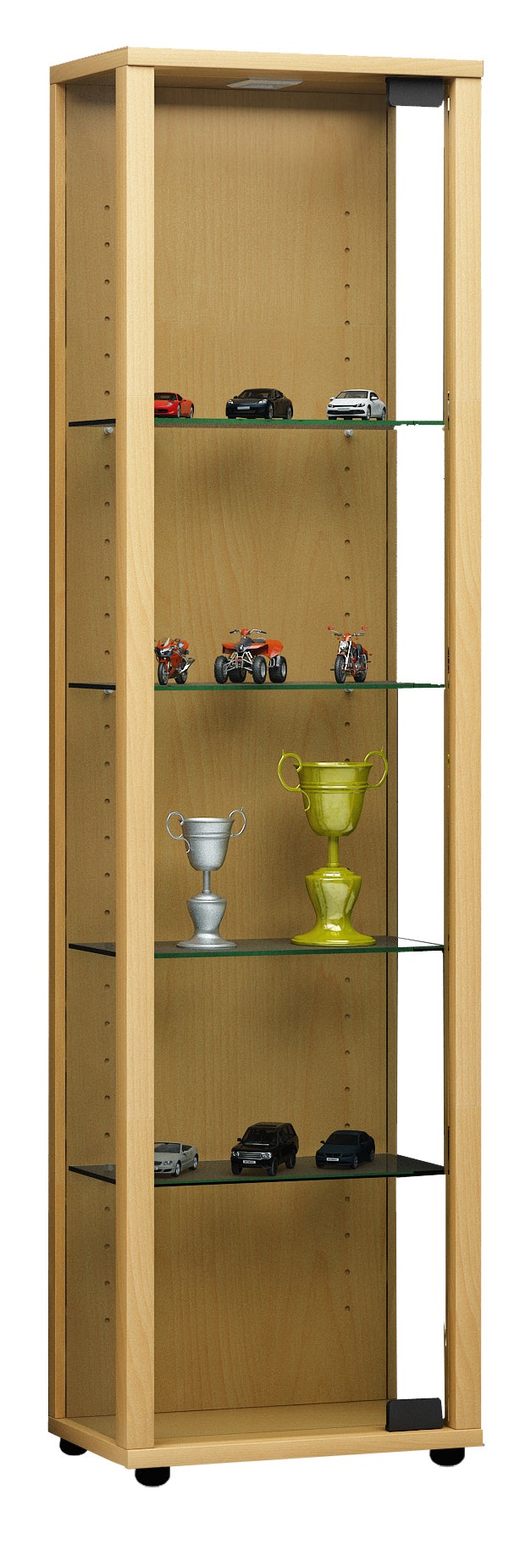 Edana Mini Vitrine en verre, 1 porte vitrée, lumière LED, imitation ...
