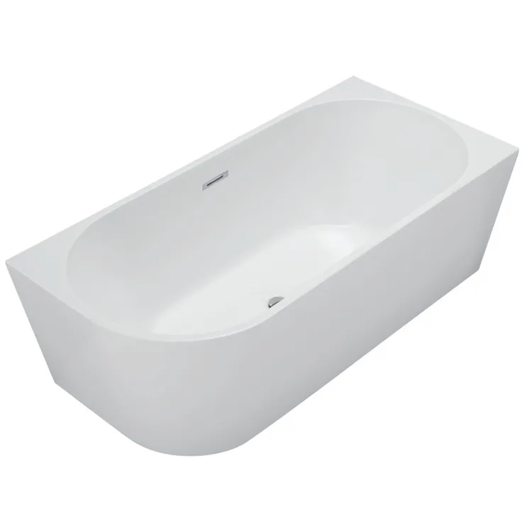 Baignoire d’angle droite avec vidage – 170 x 75 cm – Blanc brillant – LUXA - 2
