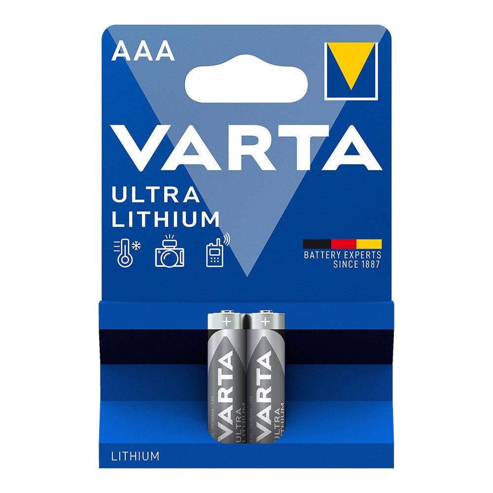 2 Piles LR03 VARTA AAA ULTRA Lithium - 8