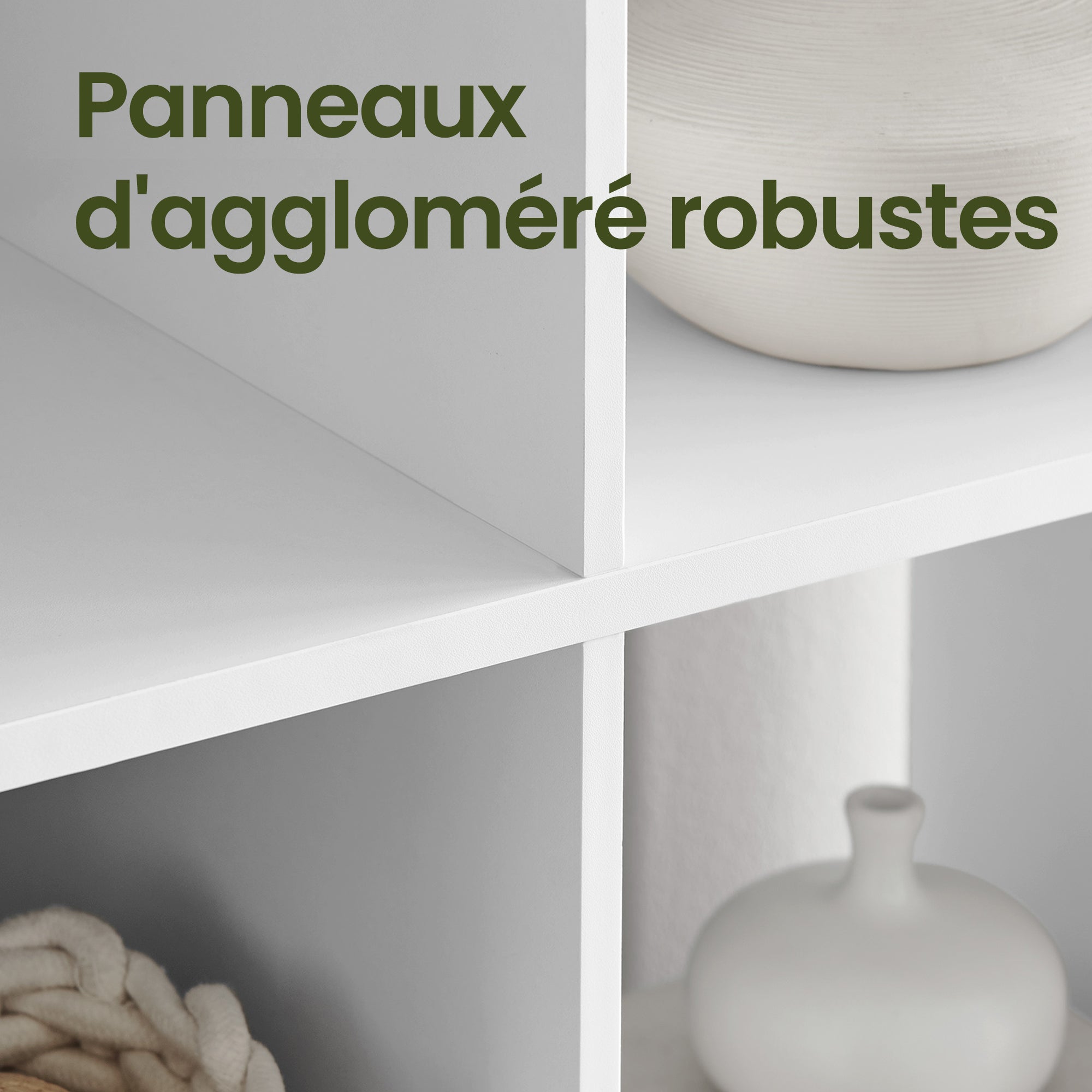 Étagère à 10 Cubes, Bibliothèque Polyvalente pour Salon, Bureau, Chambre, Blanc - 4