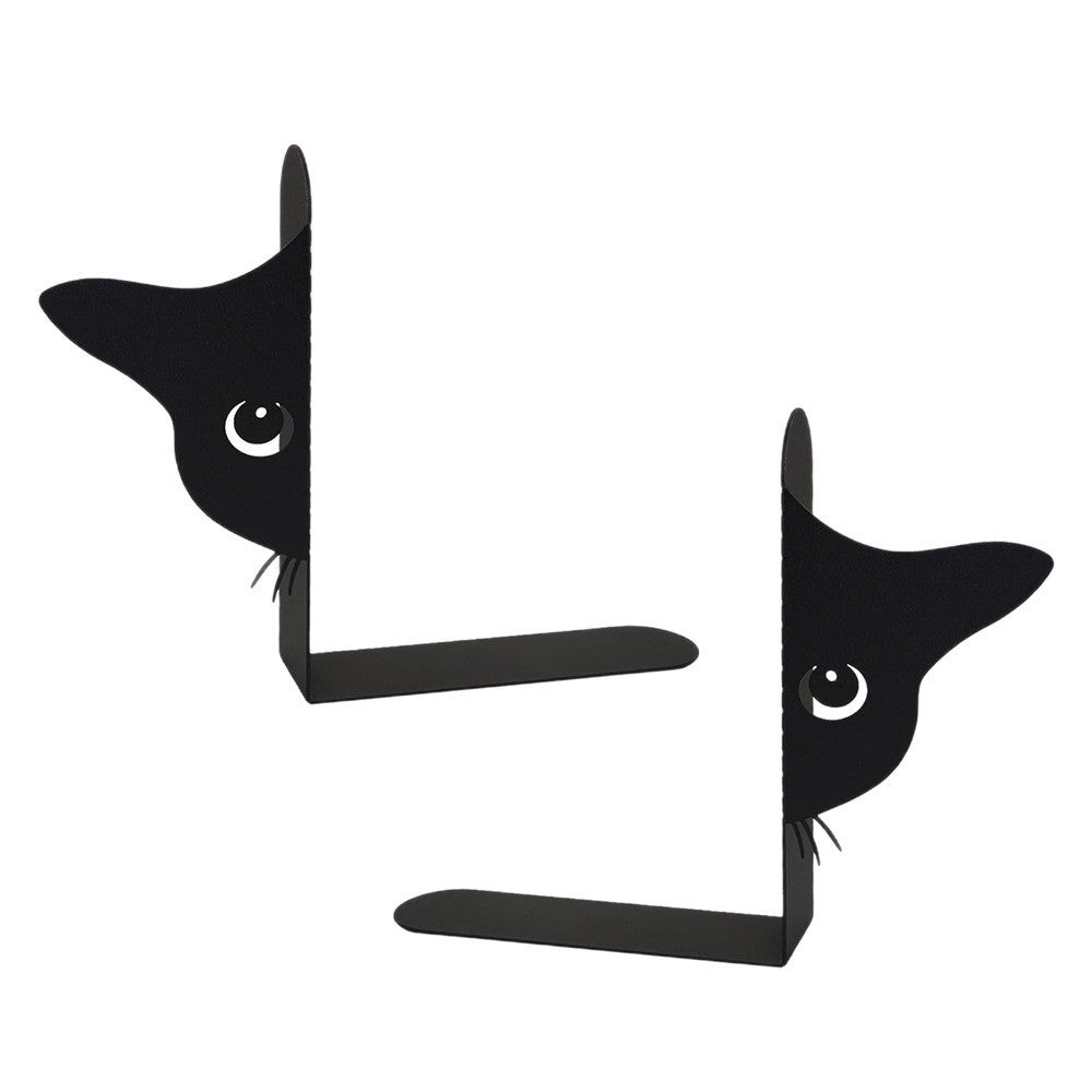 Serre-Livres Décoratifs Chat Noir, Serre-Livres en Métal | 1 Paire de Serre-Livres Mignons pour Livres Lourds et Décoration d'Étagère | Leroy Merlin