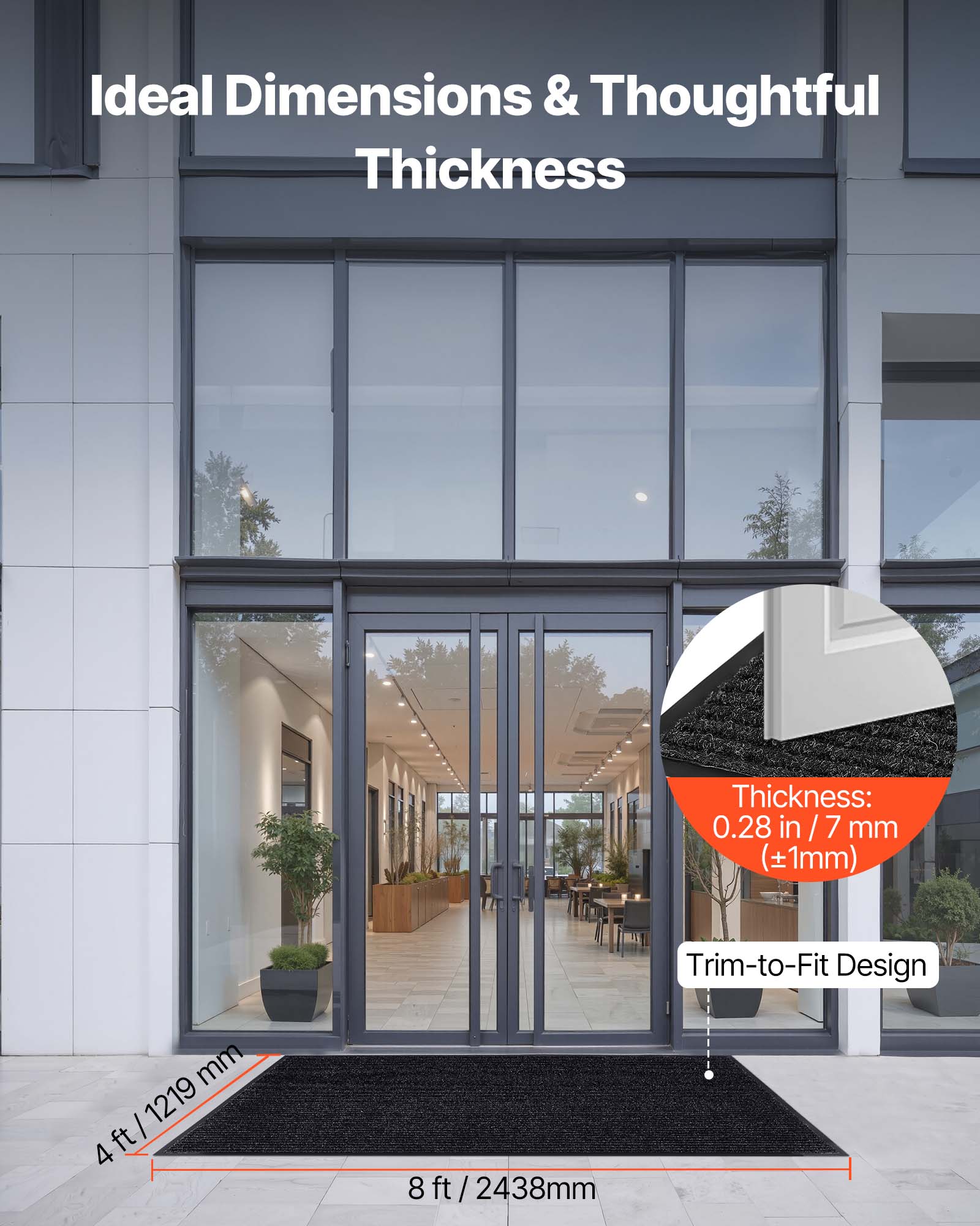 Tapis D'Entrée, 183x122 Cm, Paillasson Extérieur Intérieur