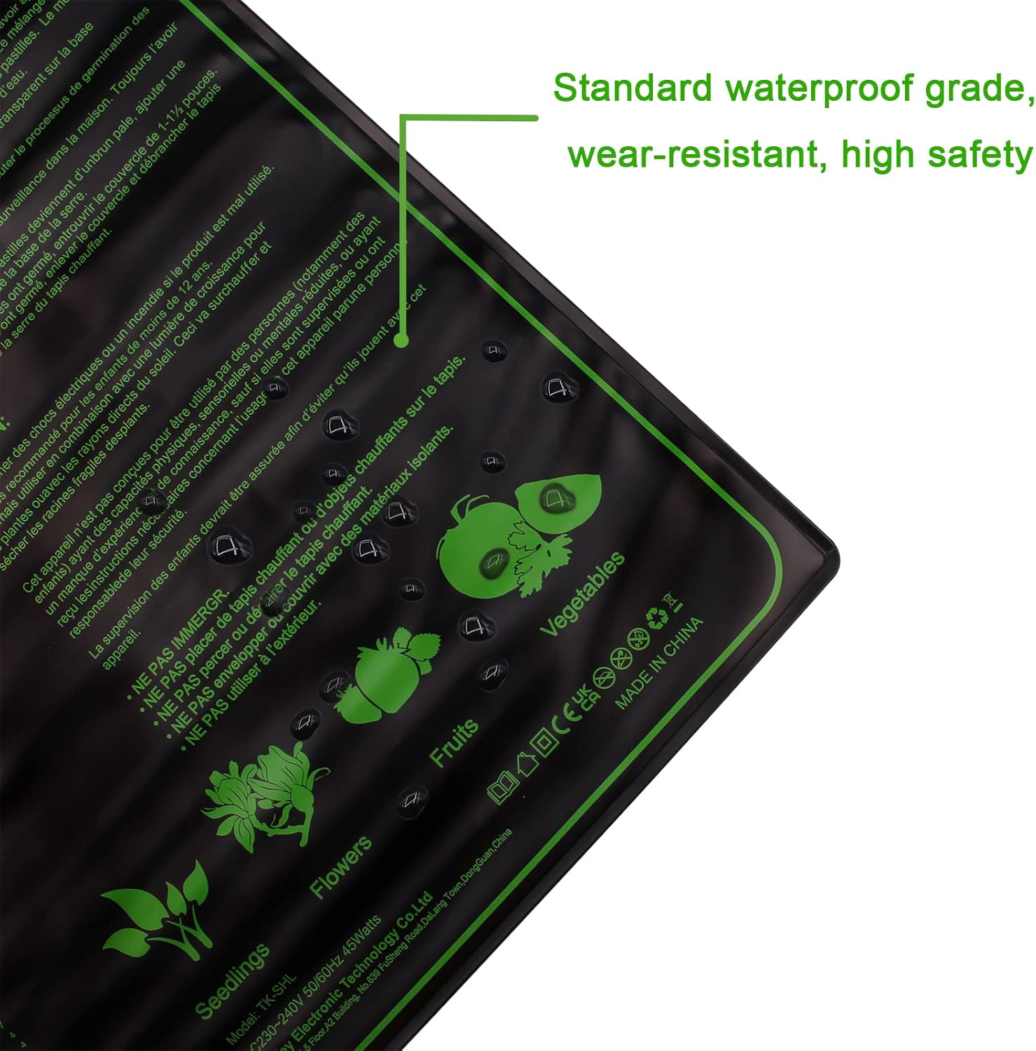 Mata grzewcza do sadzonek 50 x 52 cm (20 x 20 cali) – równomierna temperatura – trwała i wodoodporna – idealna do kiełkowania, szklarni i roślin - 3